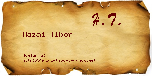 Hazai Tibor névjegykártya